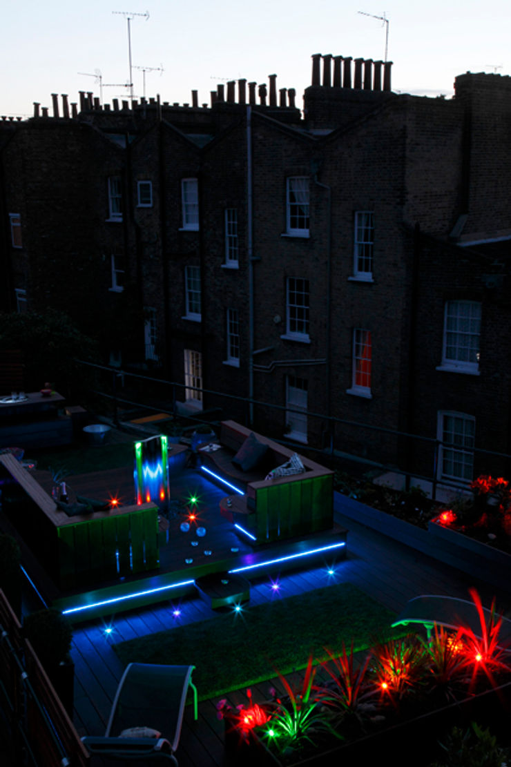 Mews House Islington with roof terrace Quirke McNamara Industrial style garden Grey