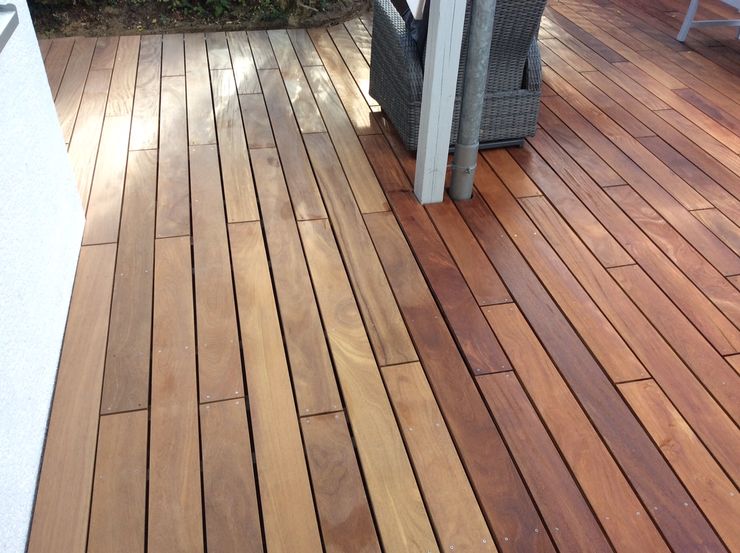 Cumaru Terrassendielen 21 x 120 mm glatt FSC Kahrs GmbH Tropischer Balkon, Veranda & Terrasse Braun