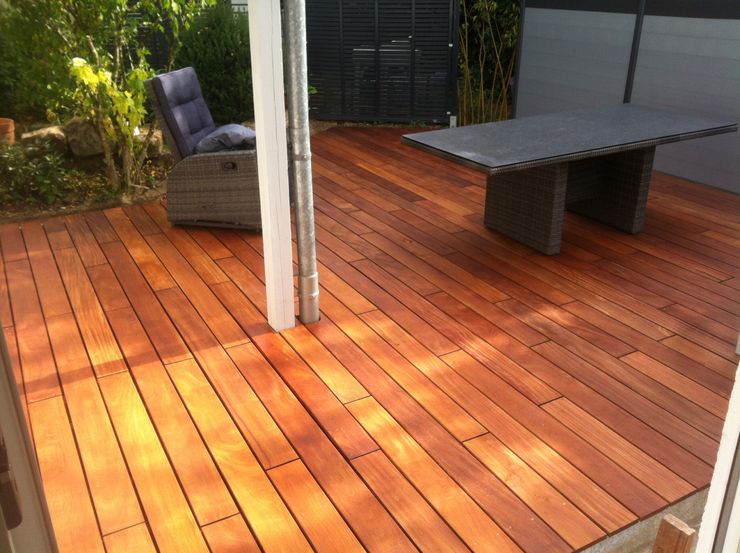 Cumaru Terrassendielen 21 x 120 mm glatt FSC Kahrs GmbH Tropischer Balkon, Veranda & Terrasse Braun