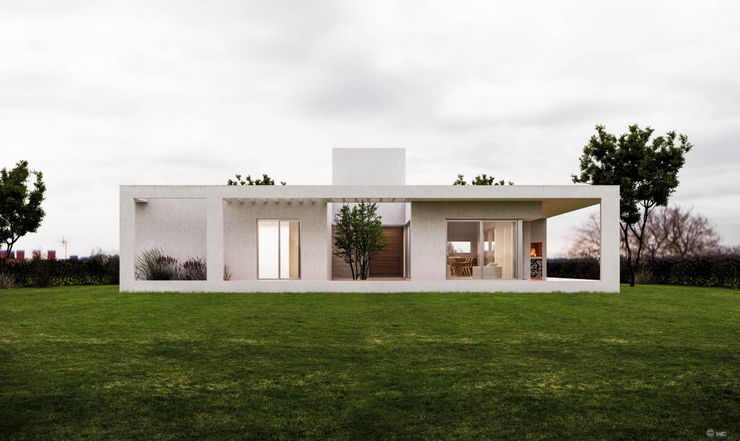 1.61arquitectos Einfamilienhaus Weiß