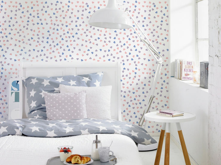 Pastel hearts Pixers Eclectic style bedroom Multicolored