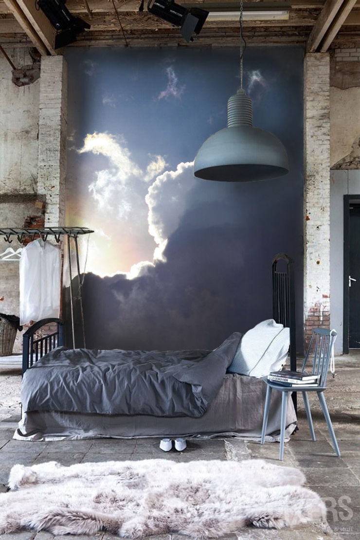 Clouds Pixers Industrial style bedroom Blue