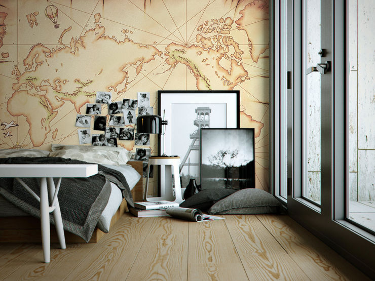 Treasure Map Pixers Eclectic style bedroom Beige