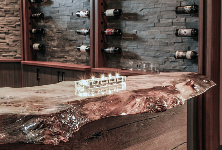Live edge bar top Unit 7 Architecture Living room