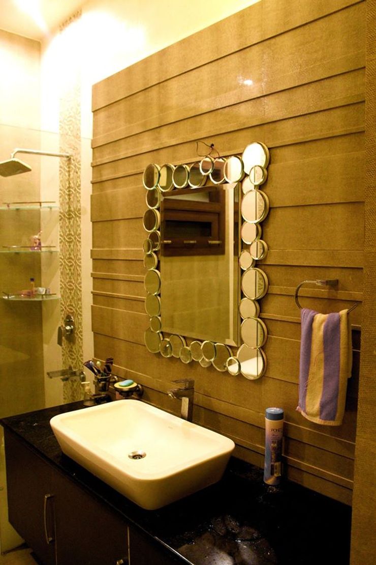 RESIDENCE : AMRITSAR TULI ARCHITECTS AND ENGINEERS Modern Bathroom Stone Beige
