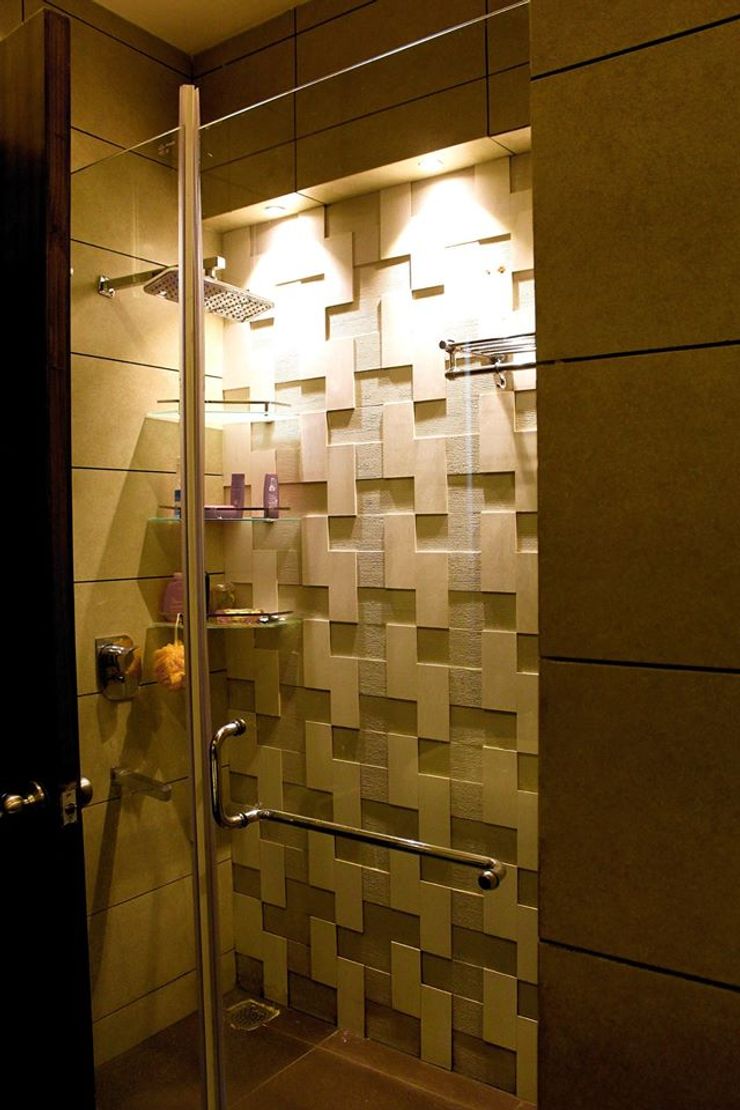 RESIDENCE : AMRITSAR TULI ARCHITECTS AND ENGINEERS Modern Bathroom Tiles Amber/Gold