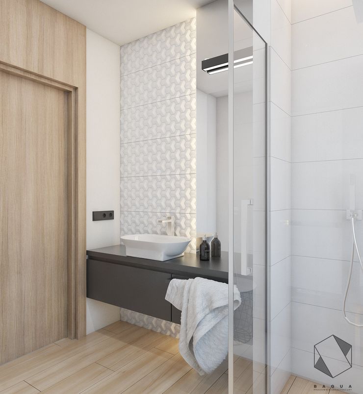 Projekt domu jednorodzinnego 12 BAGUA Pracownia Architektury Wnętrz Skandynawska łazienka