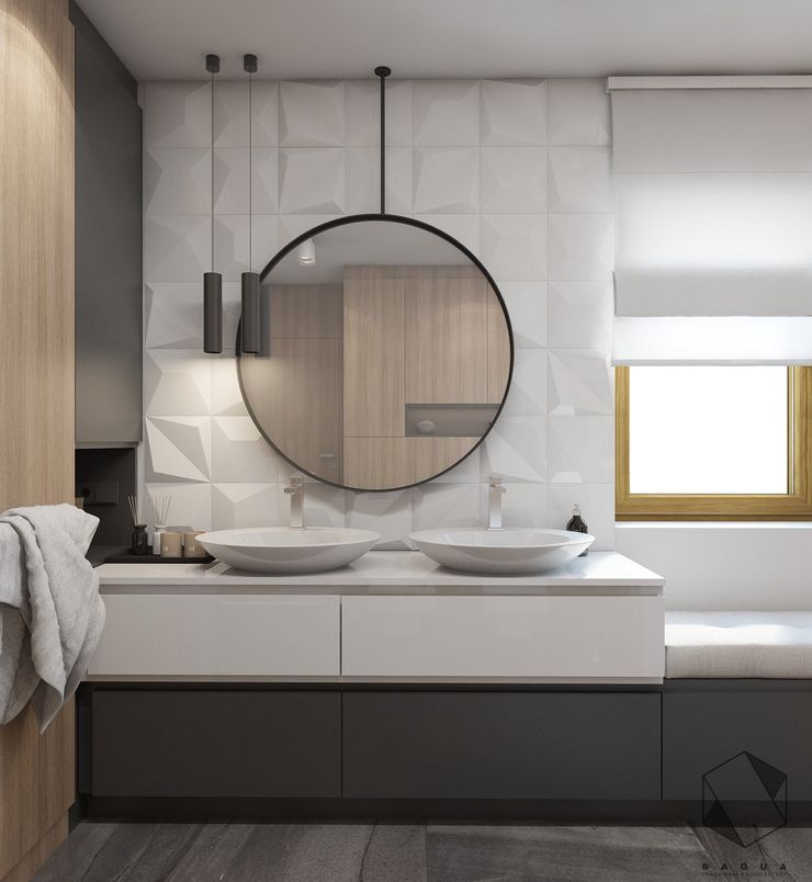 Projekt domu jednorodzinnego 12 BAGUA Pracownia Architektury Wnętrz Nowoczesna łazienka