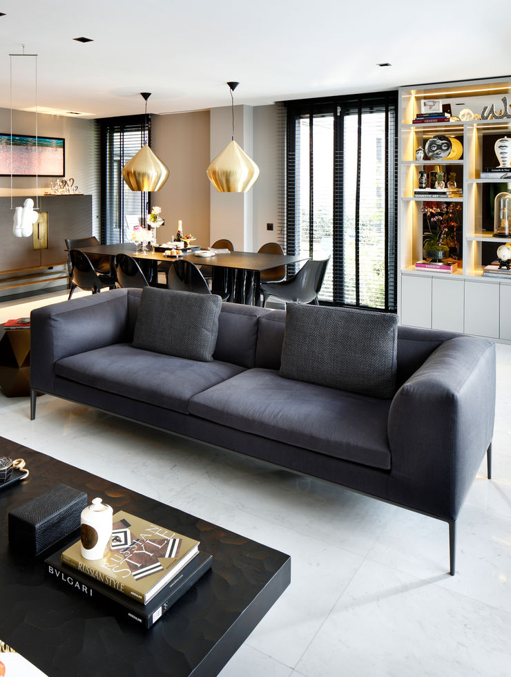 living room Esra Kazmirci Mimarlik Modern living room Marble Grey