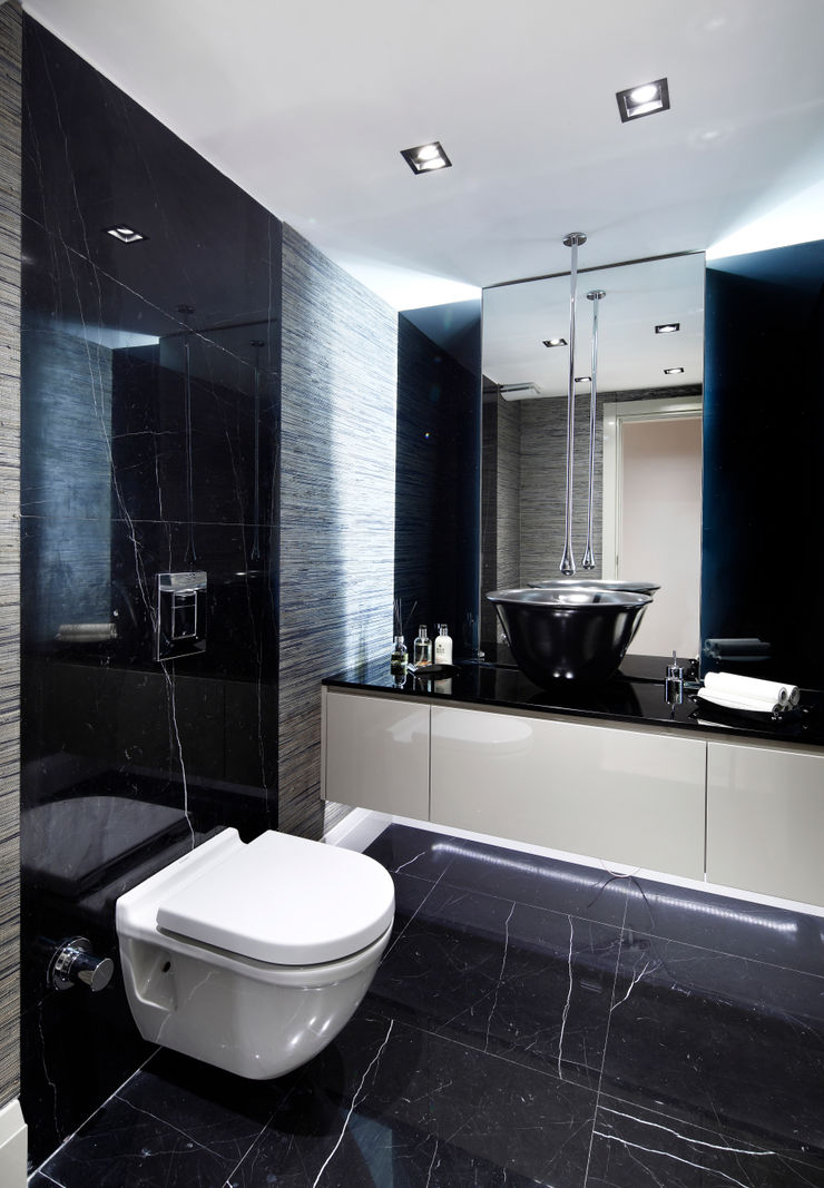 bathroom Esra Kazmirci Mimarlik Modern bathroom Marble Black