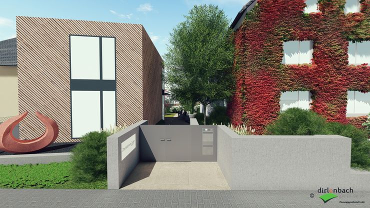 Neubau Gallery DavisKlemm - geplante Eingangssituation dirlenbach - garten mit stil