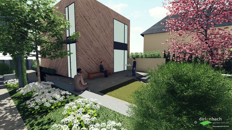 Reduziert wie das Gebäude ist auch der Garten dirlenbach - garten mit stil