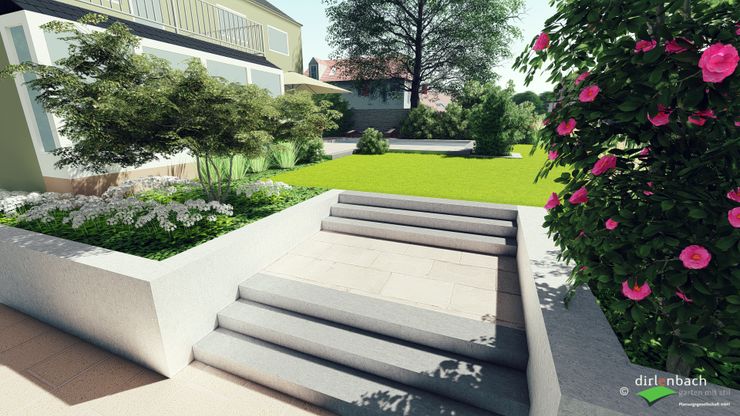 Einbau eines Pools in einen vorhandenen Garten mit neuem Gartenzugang dirlenbach - garten mit stil