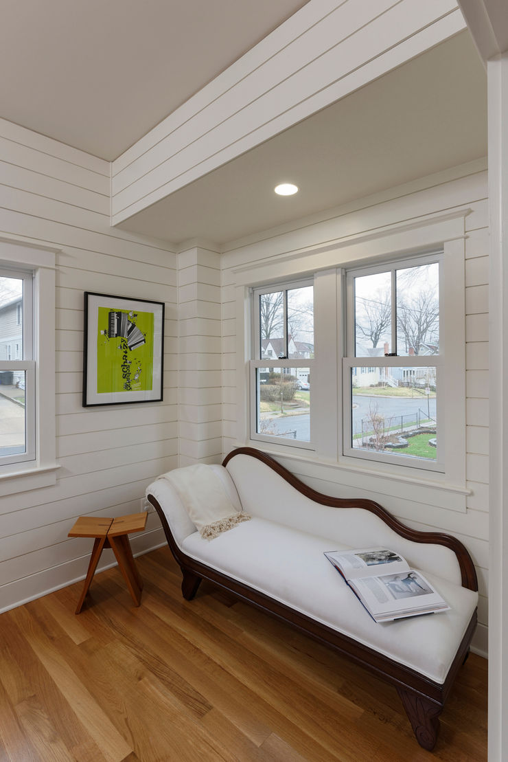 Stylish First-Floor Bungalow Renovation in Arlington, VA BOWA - Design Build Experts Minimalist corridor, hallway & stairs