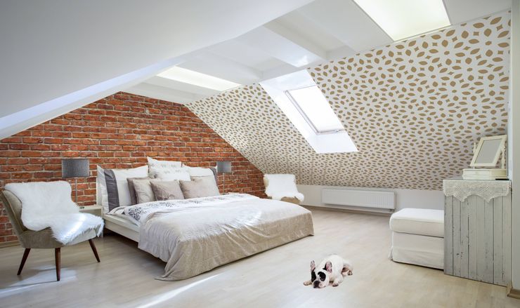 Bricks and Mosaic Pixers Rustic style bedroom