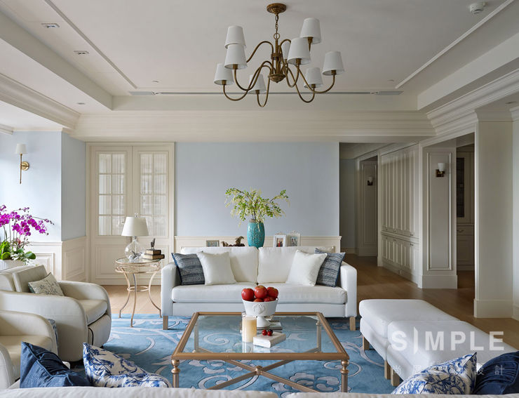 尚展空間設計 Living room Blue