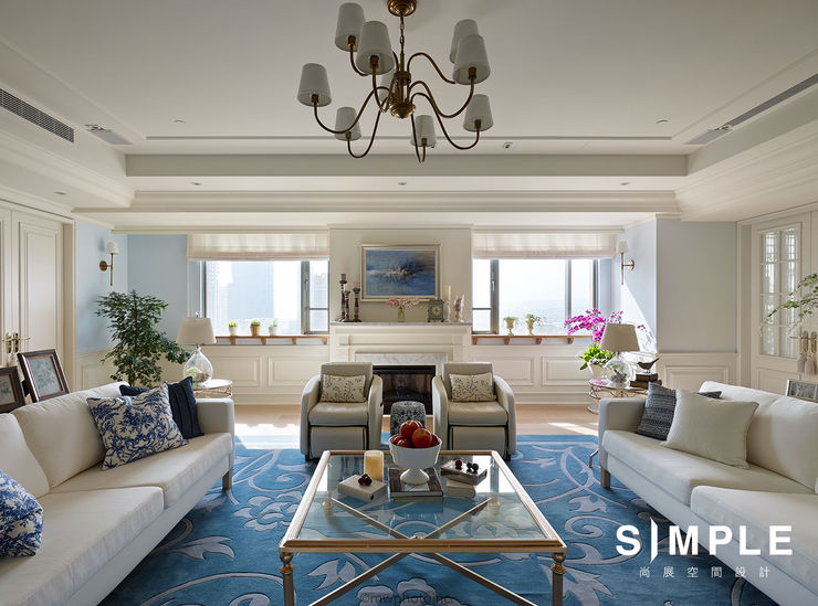 尚展空間設計 Living room Blue