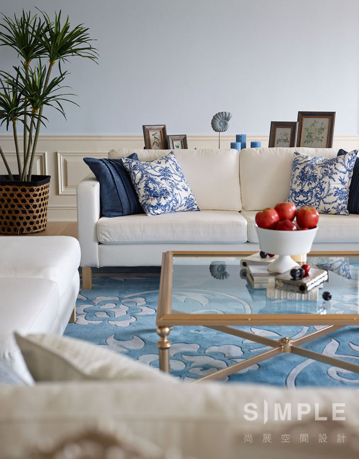 尚展空間設計 Living room Blue