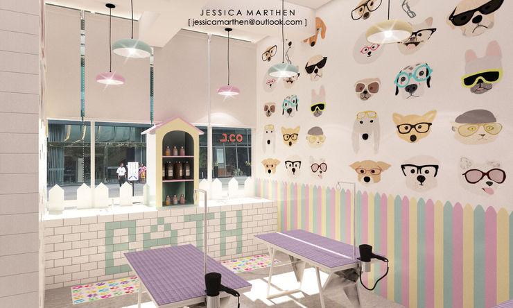 Cloudy & Cotton Pet Grooming & Coffee Shop, Lippo Mall Puri JESSICA DESIGN STUDIO Spa
