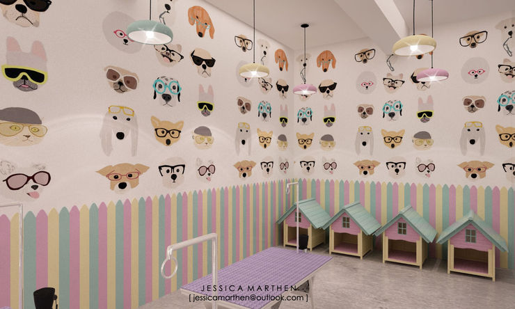 Cloudy & Cotton Pet Grooming & Coffee Shop, Lippo Mall Puri JESSICA DESIGN STUDIO Spa