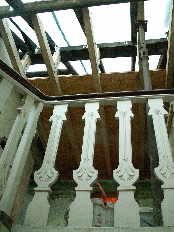 Bauphase Dachgeschoss im Denkmal schüller.innenarchitektur