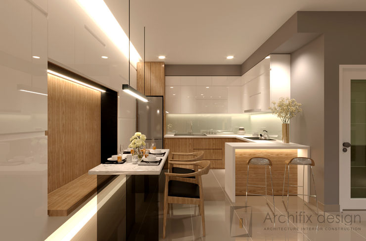 Thiết kế thi công nội thất căn hộ Oriental Plaza Công Ty TNHH Archifix Design Moderne Esszimmer