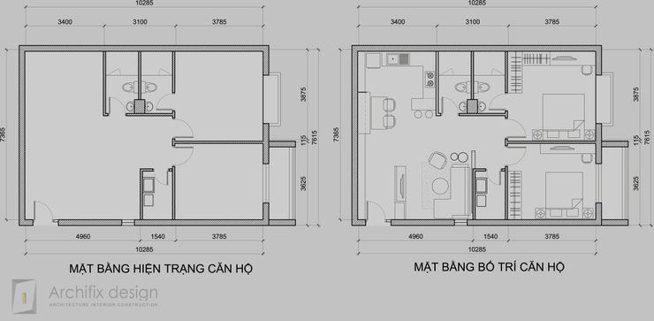 Thiết kế thi công nội thất căn hộ Oriental Plaza Công Ty TNHH Archifix Design