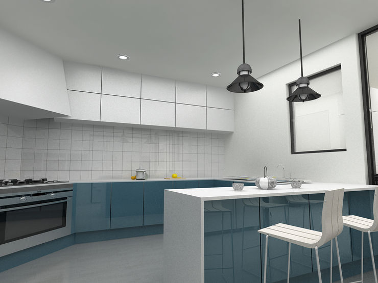 Korea - Apartment Interior Design Yunhee Choe Modern dining room Blue