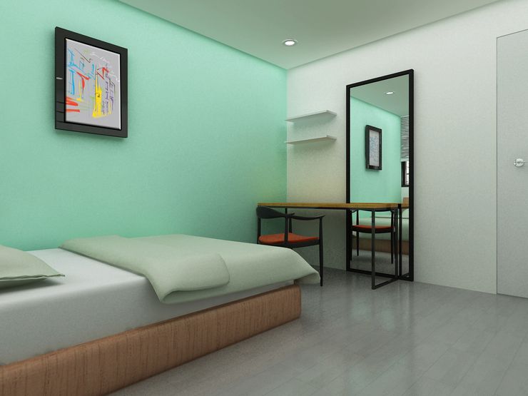 Korea - Apartment Interior Design Yunhee Choe Modern style bedroom Green