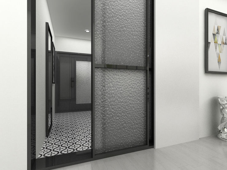 Korea - Apartment Interior Design Yunhee Choe Modern corridor, hallway & stairs White