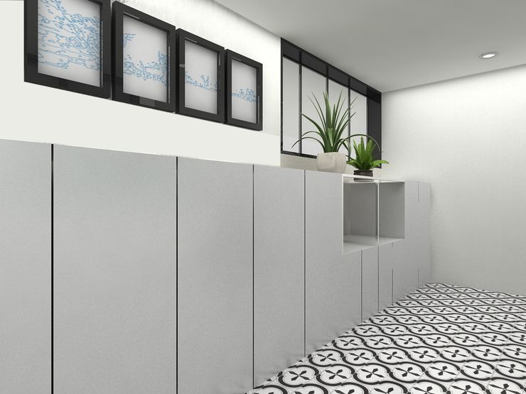Korea - Apartment Interior Design Yunhee Choe Modern corridor, hallway & stairs White