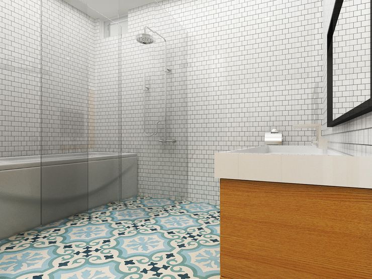 Korea - Apartment Interior Design Yunhee Choe Modern style bathrooms Blue