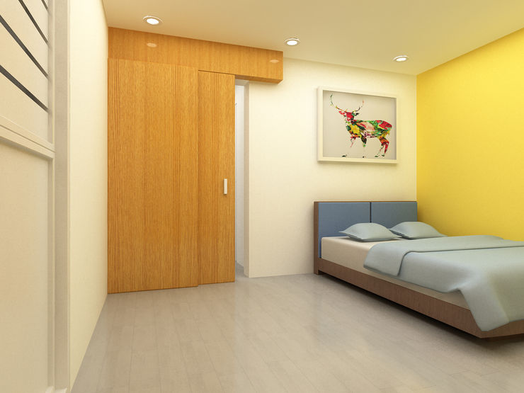Korea - Apartment Interior Design Yunhee Choe Modern style bedroom Yellow