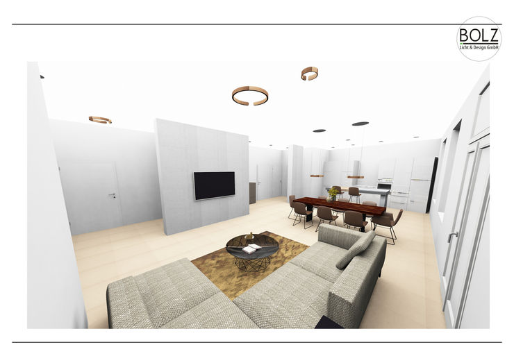 Offener Wohn- und Essbereich Bolz Licht und Wohnen · 1946 Moderne Wohnzimmer