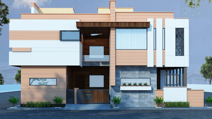 North Facing Modern Residence in Jodhpur RAVI - NUPUR ARCHITECTS White