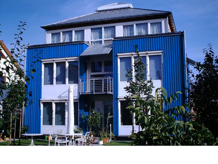 Galerie Einfamilienhäuser Passivhäuser Junker Architekten Moderne Häuser Holz Blau