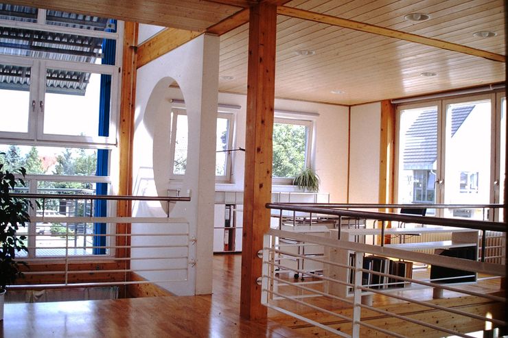 Galerie Einfamilienhäuser Passivhäuser Junker Architekten Moderne Arbeitszimmer Holz Blau