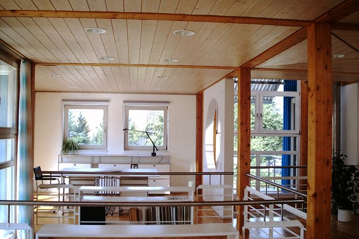 Galerie Einfamilienhäuser Passivhäuser Junker Architekten Moderne Arbeitszimmer Holz Blau