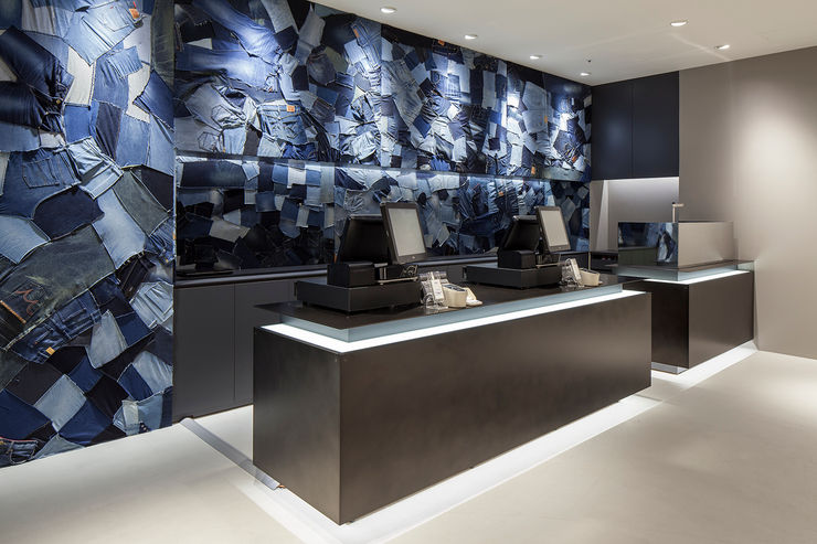 KITZ.CO.LTD Espaços comerciais eclécticos Azul