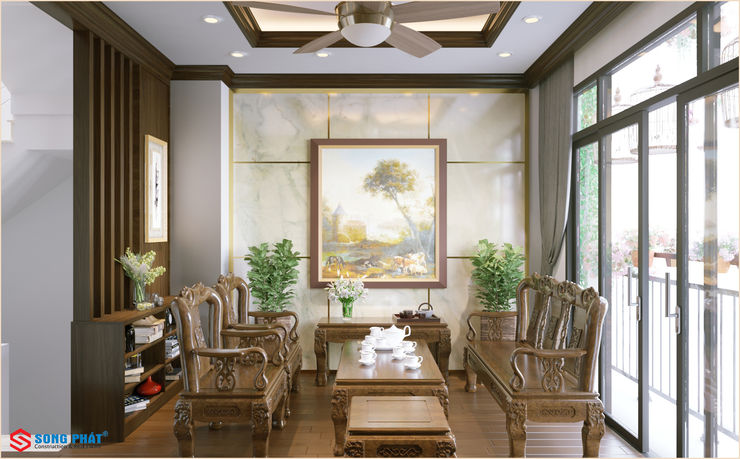 Công ty TNHH TK XD Song Phát Living roomSofas & armchairs Wood Grey