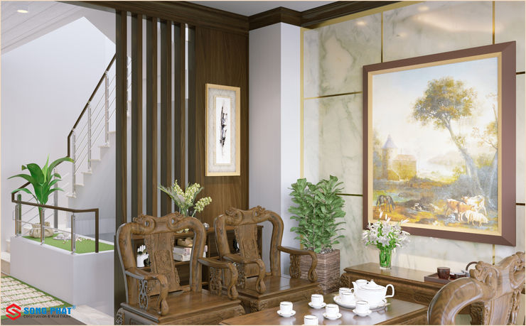 Công ty TNHH TK XD Song Phát Living roomStools & chairs Engineered Wood Grey