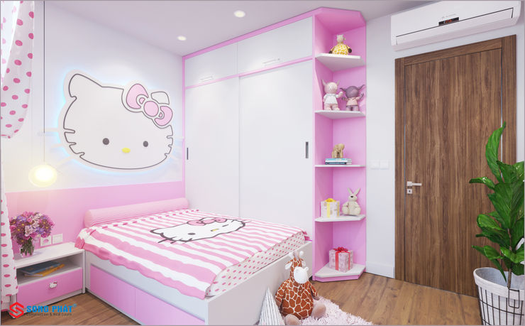 Công ty TNHH TK XD Song Phát BedroomBeds & headboards Wood-Plastic Composite Pink