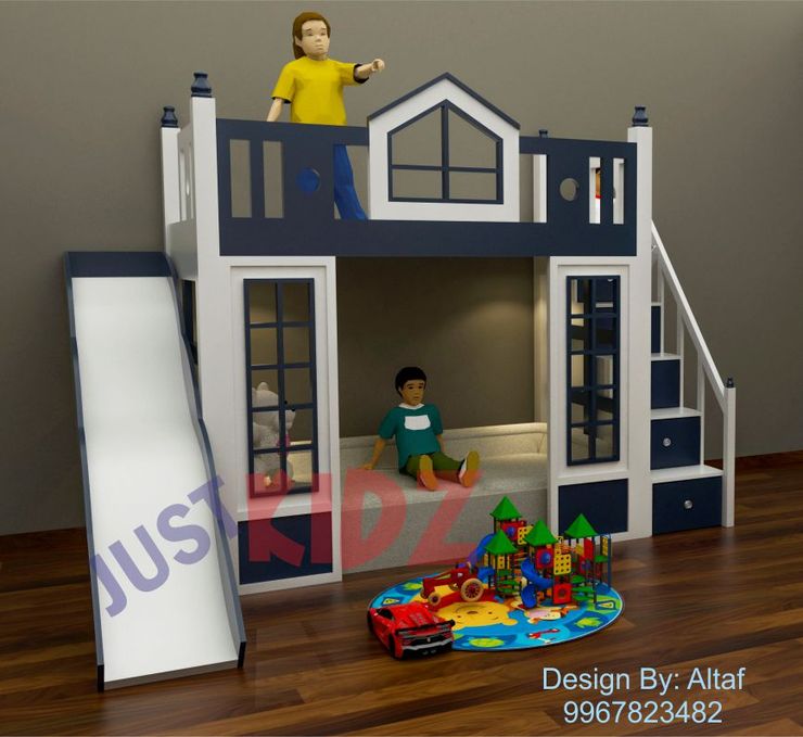 Kids Bunk Bed JUST KIDZ BedroomBeds & headboards Plywood Blue