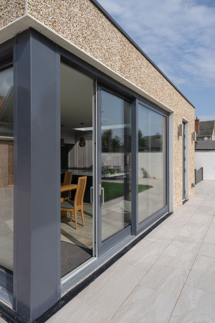 Contemporary Extension Project Photography Hackett Visuals Colonial style corridor, hallway& stairs Bricks Black