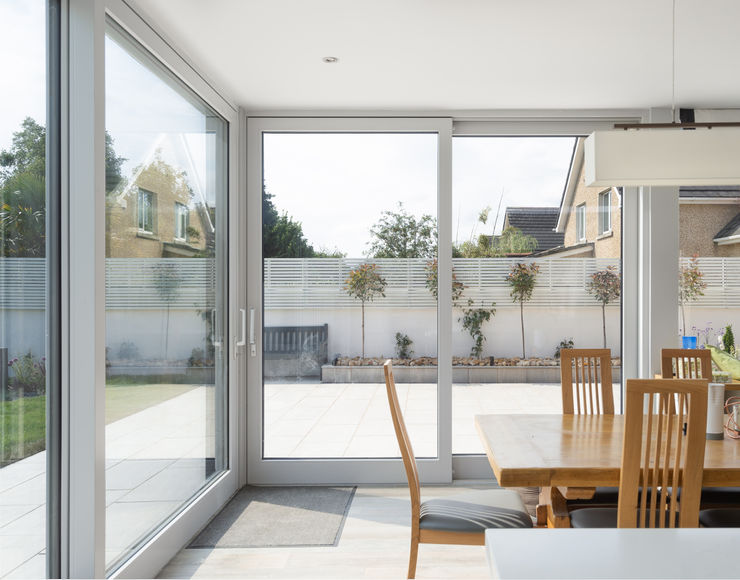 Contemporary Extension Project Photography Hackett Visuals Country style conservatory Ceramic Blue