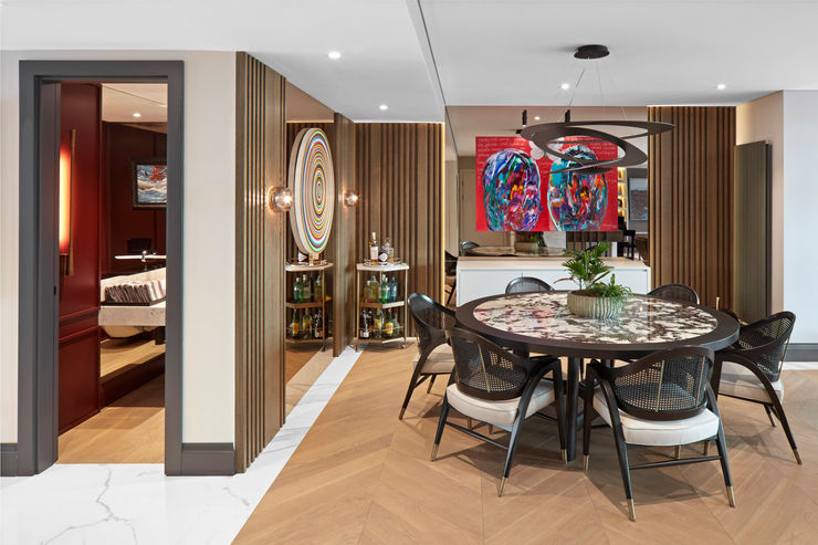 DINING ROOM Esra Kazmirci Mimarlik Modern dining room Wood Black
