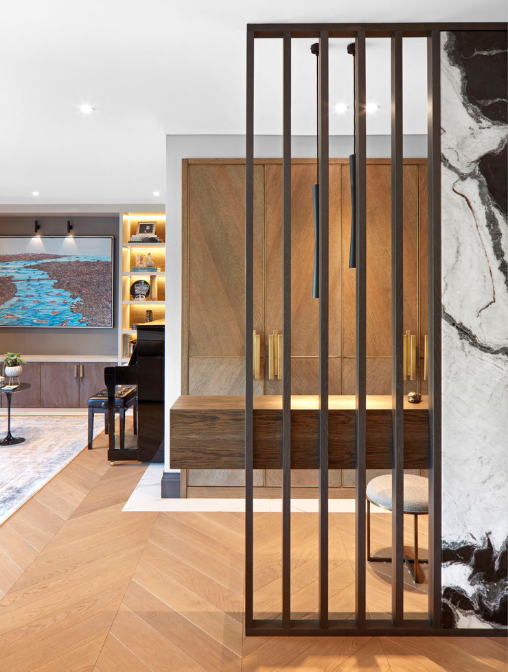 entrance Esra Kazmirci Mimarlik Modern living room Stone Grey