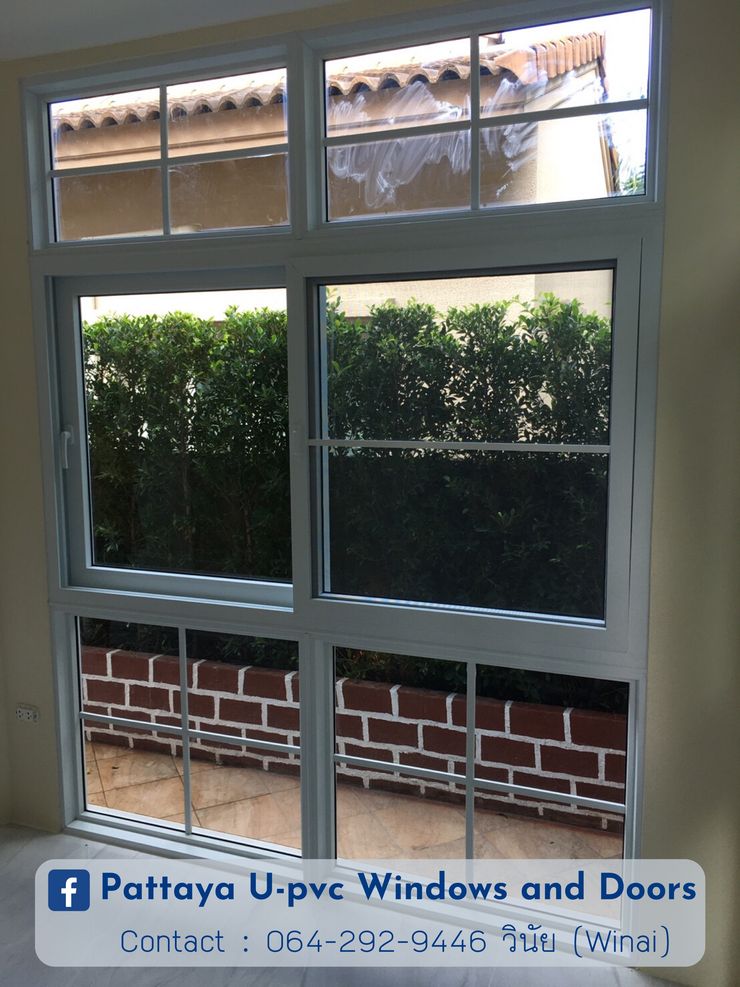 โรงงาน พัทยา กระจก ยูพีวีซี Pattaya UPVC Windows & Doors Okna plastikowe Plastik Biały