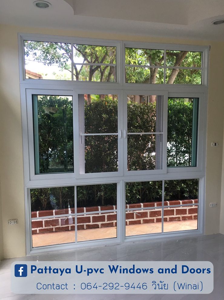 โรงงาน พัทยา กระจก ยูพีวีซี Pattaya UPVC Windows & Doors Okna plastikowe Plastik Biały
