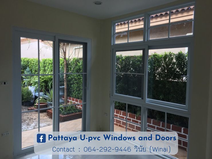 โรงงาน พัทยา กระจก ยูพีวีซี Pattaya UPVC Windows & Doors Okna plastikowe Plastik Biały